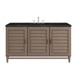 Portland 60" Single Vanity, Whitewashed Walnut, w/ 3 CM Phantome Eclos Top
