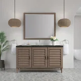 Portland 60" Single Vanity, Whitewashed Walnut, w/ 3 CM Phantome Eclos Top