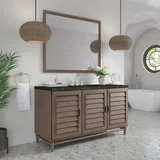 Portland 60" Single Vanity, Whitewashed Walnut, w/ 3 CM Phantome Eclos Top
