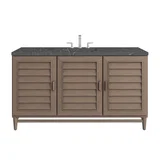 Portland 60" Single Vanity Whitewashed Walnut w/ 3 CM Parisien Bleu Silestone Top w/FreePower Wireless Charger