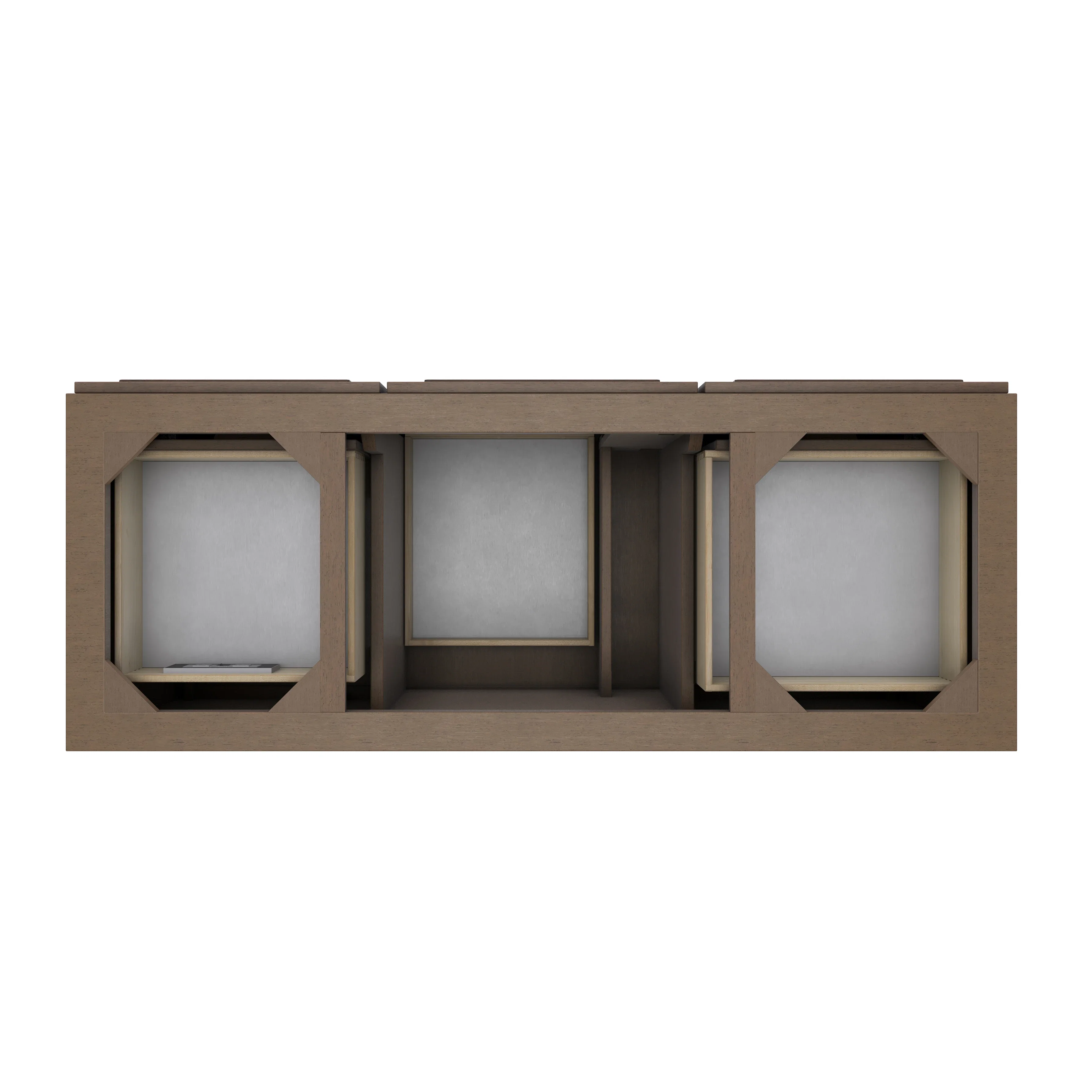 Portland 60" Single Vanity Whitewashed Walnut w/ 3 CM Parisien Bleu Silestone Top w/FreePower Wireless Charger