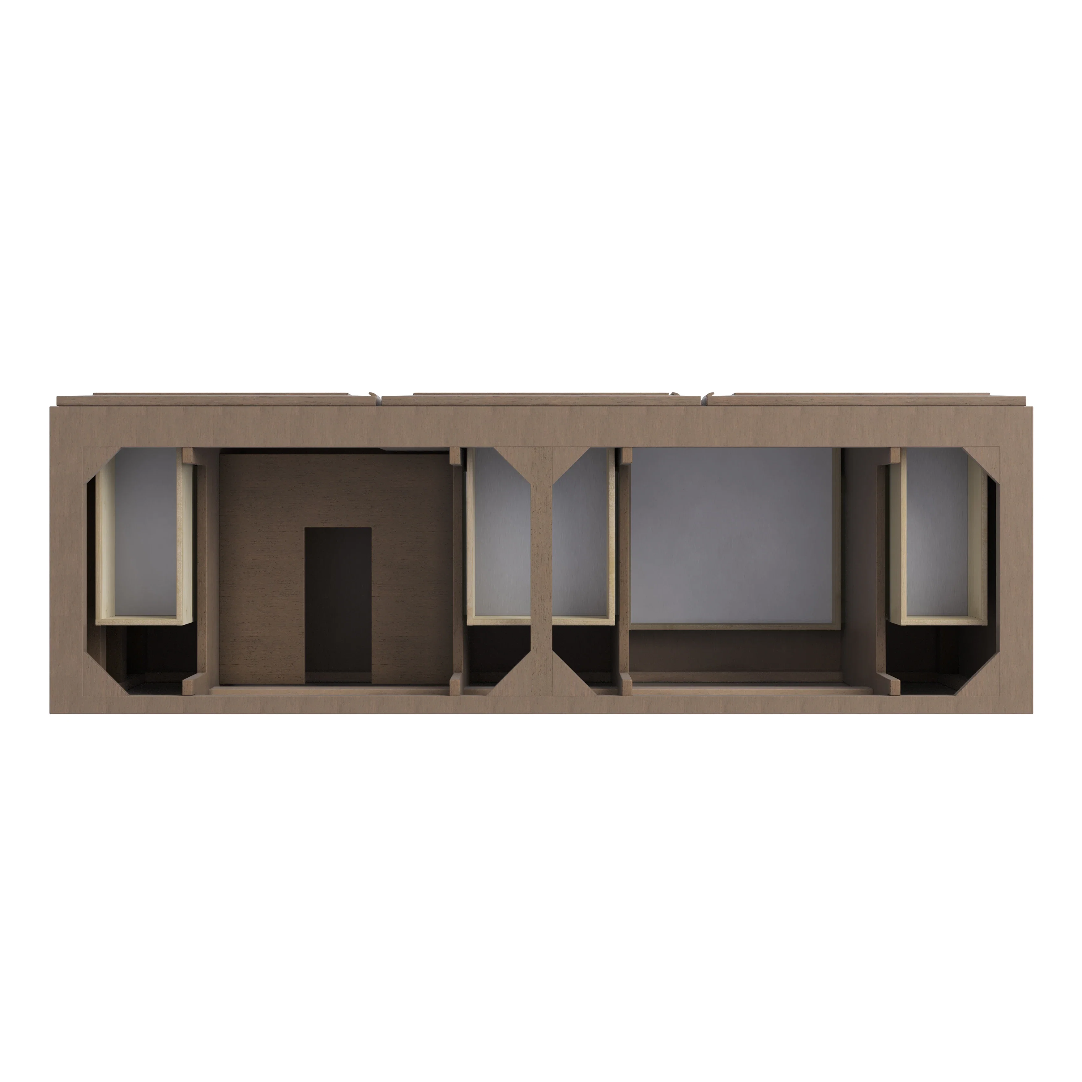 Portland 72" Double Vanity Whitewashed Walnut w/ 3 CM Carrara Marble Top