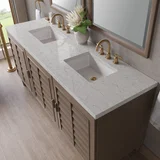 Portland 72" Double Vanity Whitewashed Walnut w/ 3 CM Eternal Jasmine Pearl Silestone Top