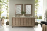 Portland 72" Double Vanity Whitewashed Walnut w/ 3 CM Eternal Marfil Silestone Top