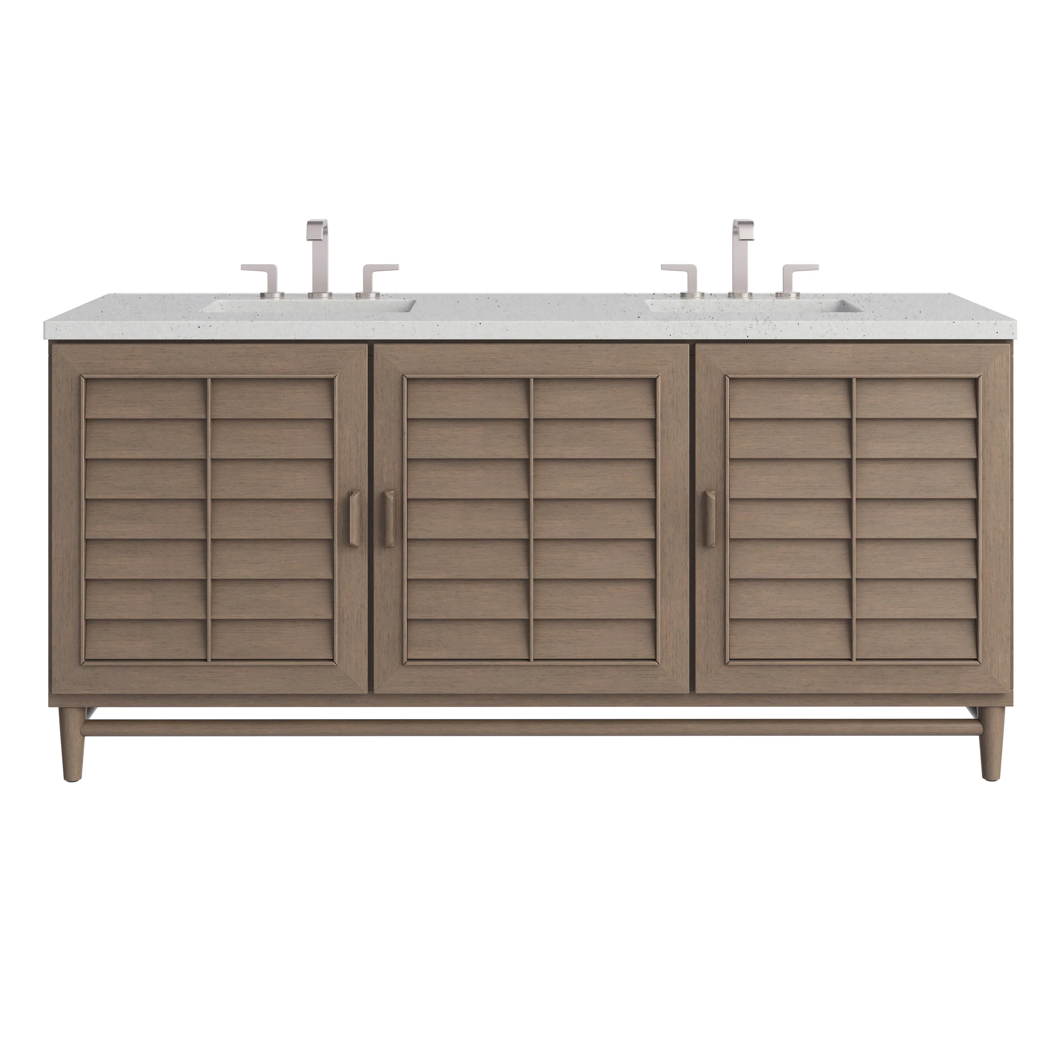 Portland 72" Double Vanity Whitewashed Walnut w/ 3 CM Lime Delight Silestone Top