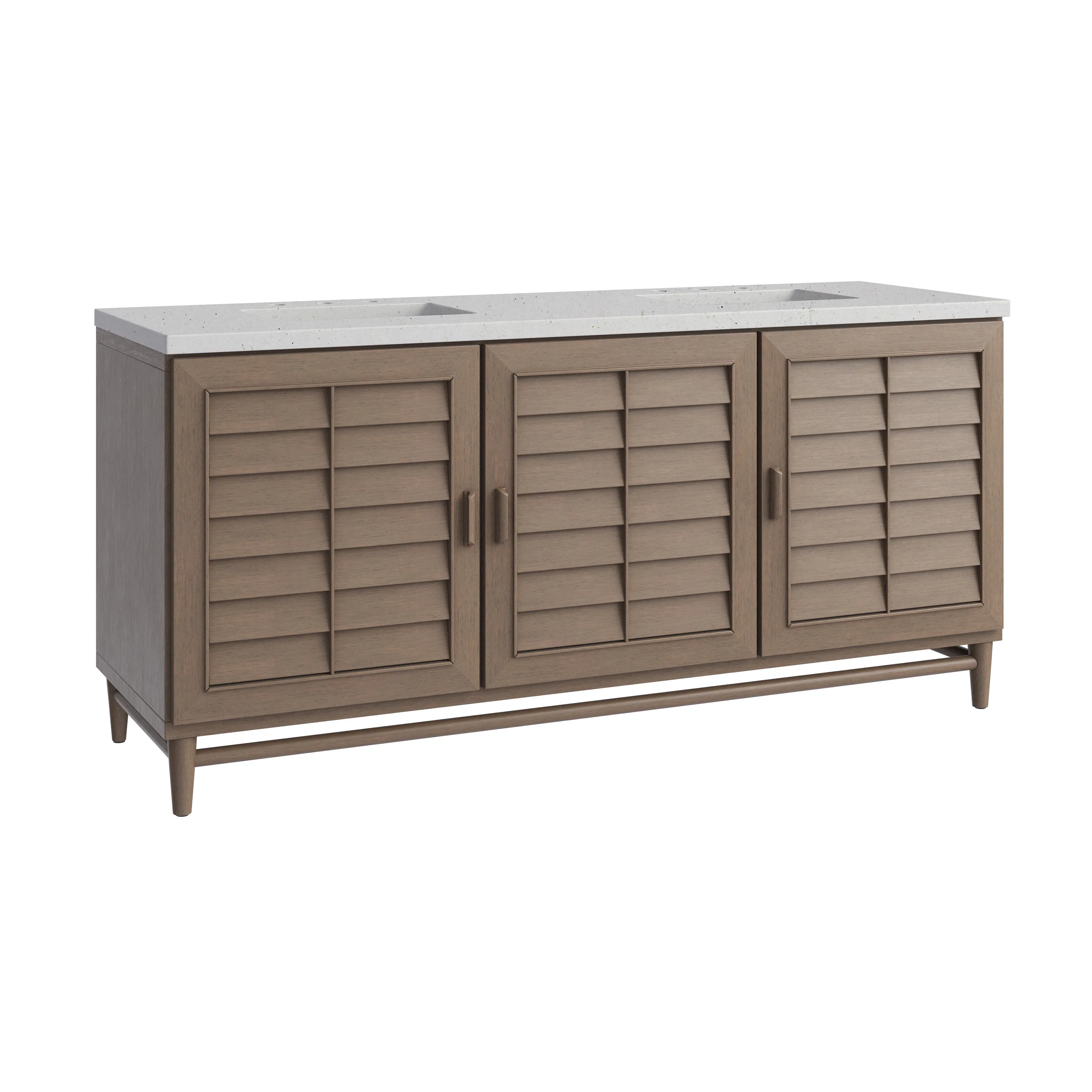 Portland 72" Double Vanity Whitewashed Walnut w/ 3 CM Lime Delight Silestone Top