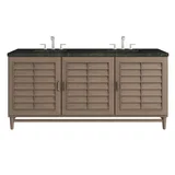 Portland 72" Double Vanity, Whitewashed Walnut, w/ 3 CM Phantome Eclos Top