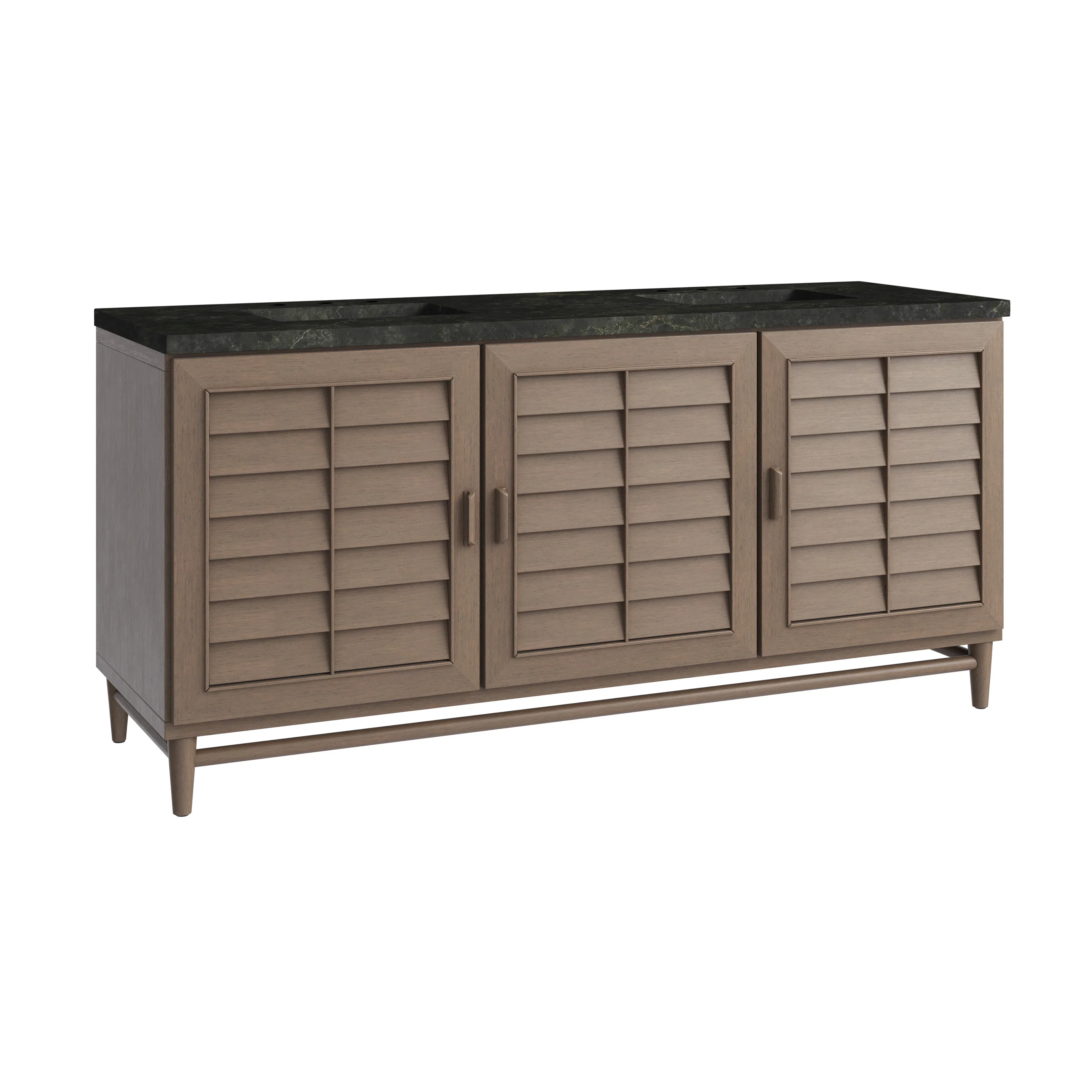 Portland 72" Double Vanity, Whitewashed Walnut, w/ 3 CM Phantome Eclos Top