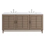 Portland 72" Double Vanity Whitewashed Walnut w/ 3 CM White Zeus Silestone Top