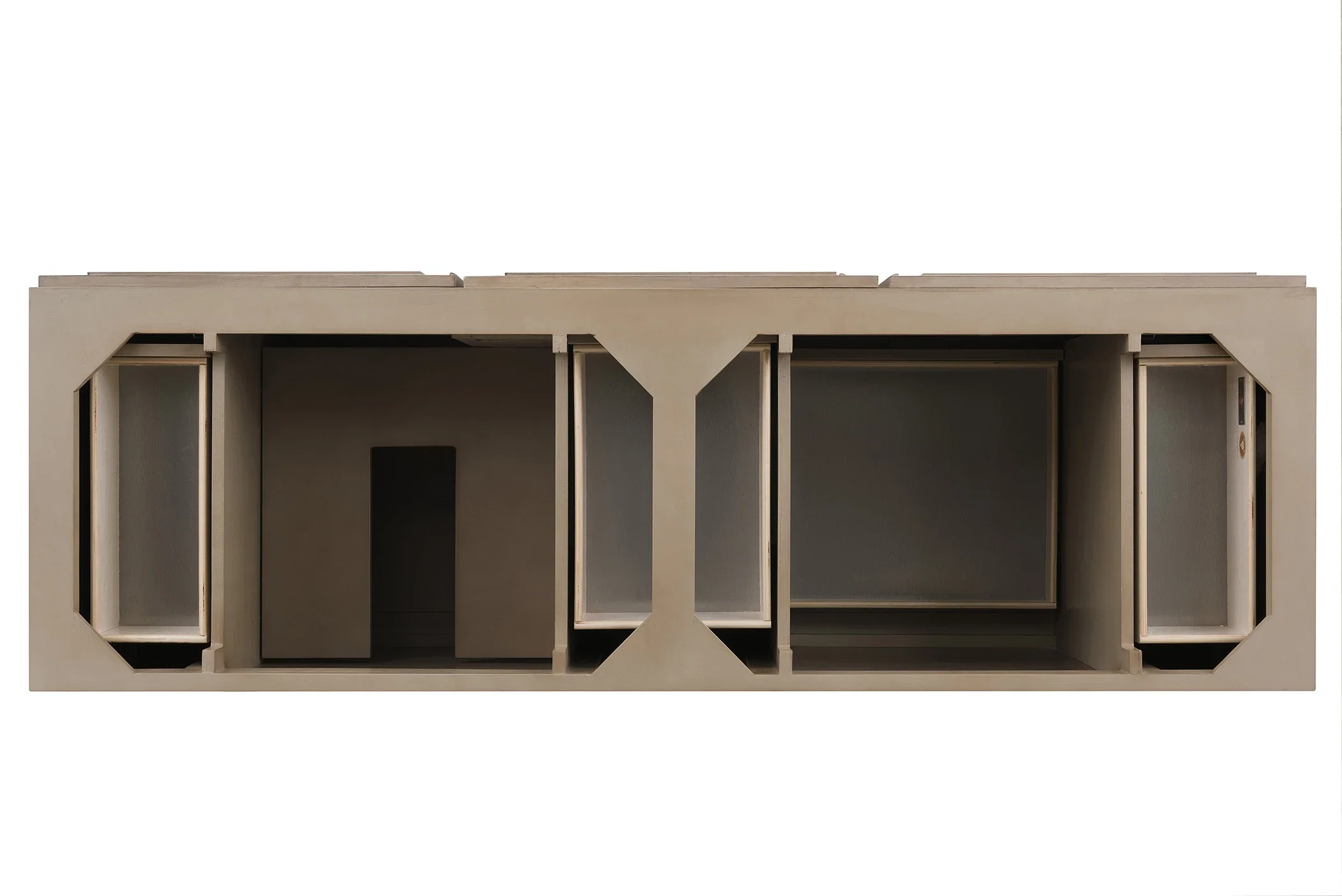 Portland 72" Double Vanity Whitewashed Walnut w/ 3 CM Parisien Bleu Silestone Top w/FreePower Wireless Charger