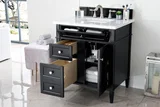 Brittany 30" Single Vanity, Black Onyx w/ 3 CM Carrara Marble Top