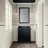 Brittany 30" Single Vanity, Black Onyx, w/ 3 CM Charcoal Soapstone Silestone Top