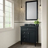Brittany 30" Single Vanity, Black Onyx, w/ 3 CM Charcoal Soapstone Silestone Top