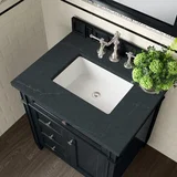Brittany 30" Single Vanity, Black Onyx, w/ 3 CM Charcoal Soapstone Silestone Top