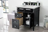 Brittany 30" Single Vanity, Black Onyx, w/ 3 CM Eternal Jasmine Pearl Silestone Top