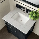 Brittany 30" Single Vanity, Black Onyx, w/ 3 CM Eternal Jasmine Pearl Silestone Top