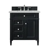 Brittany 30" Single Vanity, Black Onyx, w/ 3 CM Ethereal Noctis Silestone Top