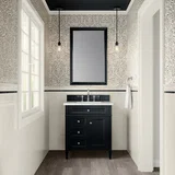 Brittany 30" Single Vanity, Black Onyx, w/ 3 CM Ethereal Noctis Silestone Top