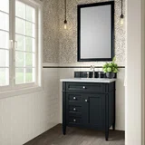 Brittany 30" Single Vanity, Black Onyx, w/ 3 CM Ethereal Noctis Silestone Top