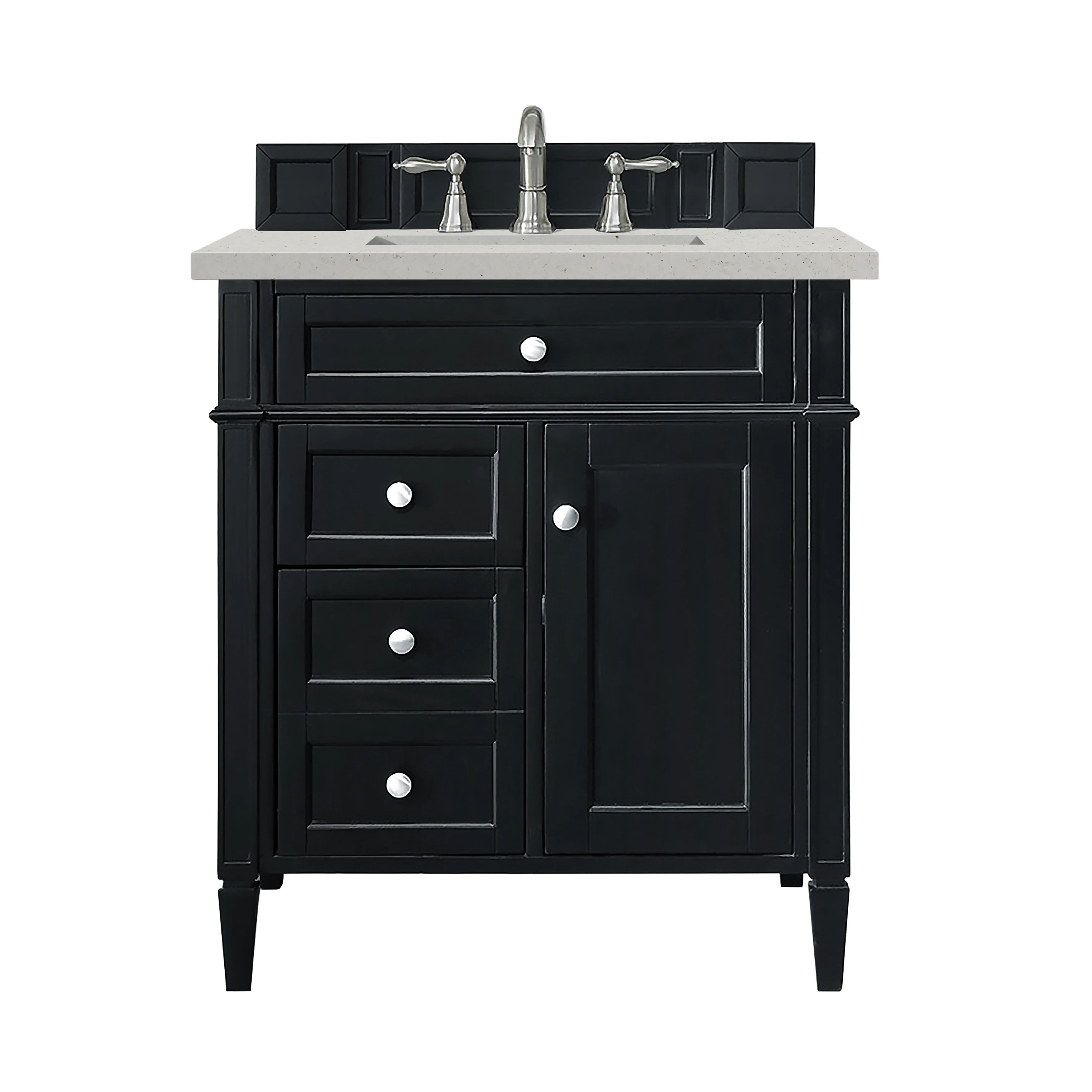 Brittany 30" Single Vanity, Black Onyx, w/ 3 CM Lime Delight Silestone Top