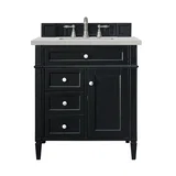Brittany 30" Single Vanity, Black Onyx, w/ 3 CM Lime Delight Silestone Top