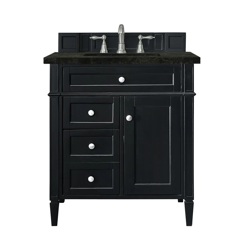 Brittany 30" Single Vanity, Black Onyx, w/ 3 CM Phantome Eclos Top