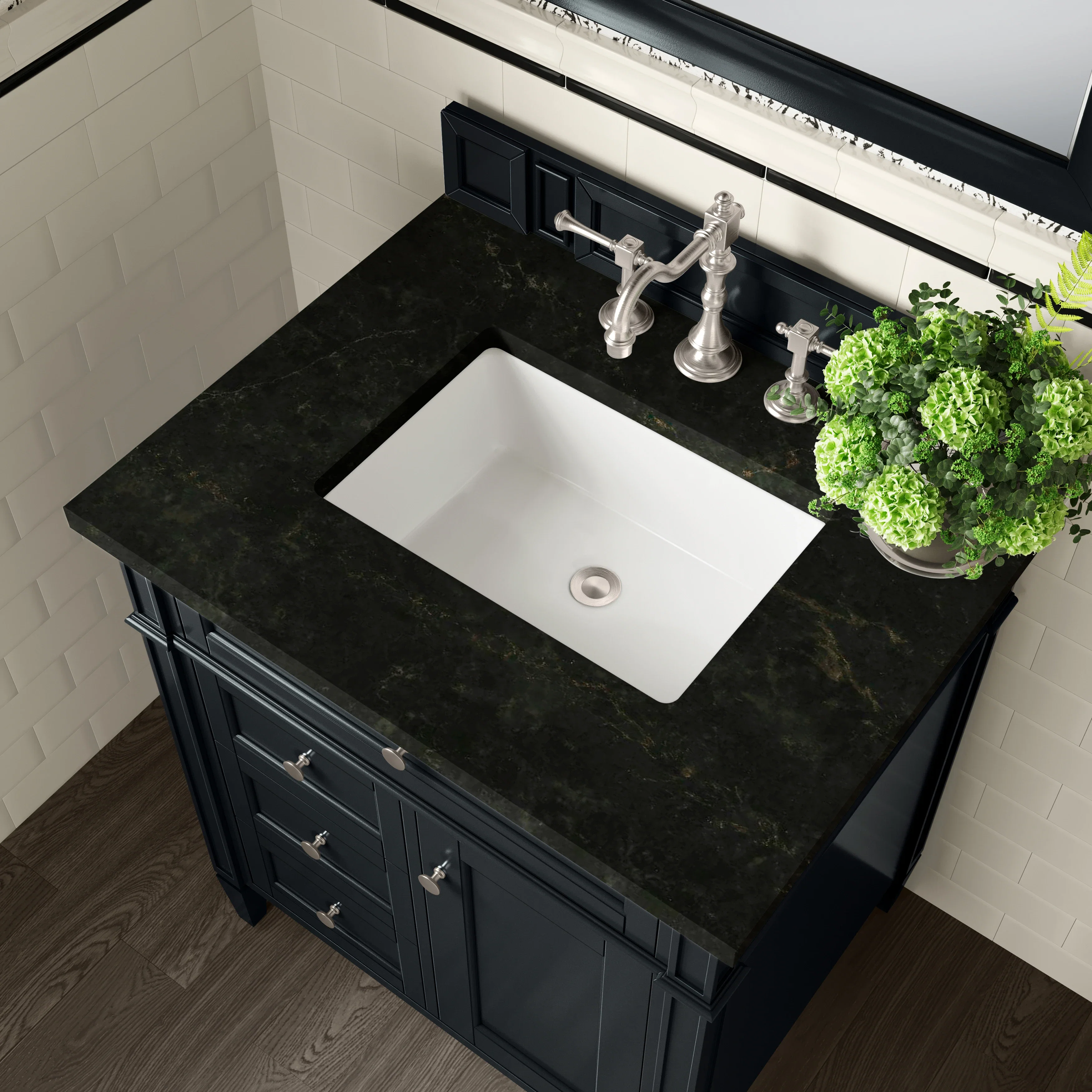 Brittany 30" Single Vanity, Black Onyx, w/ 3 CM Phantome Eclos Top