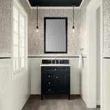 Brittany 30" Single Vanity, Black Onyx, w/ 3 CM Siberian Silestone Top