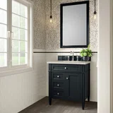 Brittany 30" Single Vanity, Black Onyx, w/ 3 CM Siberian Silestone Top