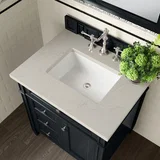 Brittany 30" Single Vanity, Black Onyx, w/ 3 CM Siberian Silestone Top