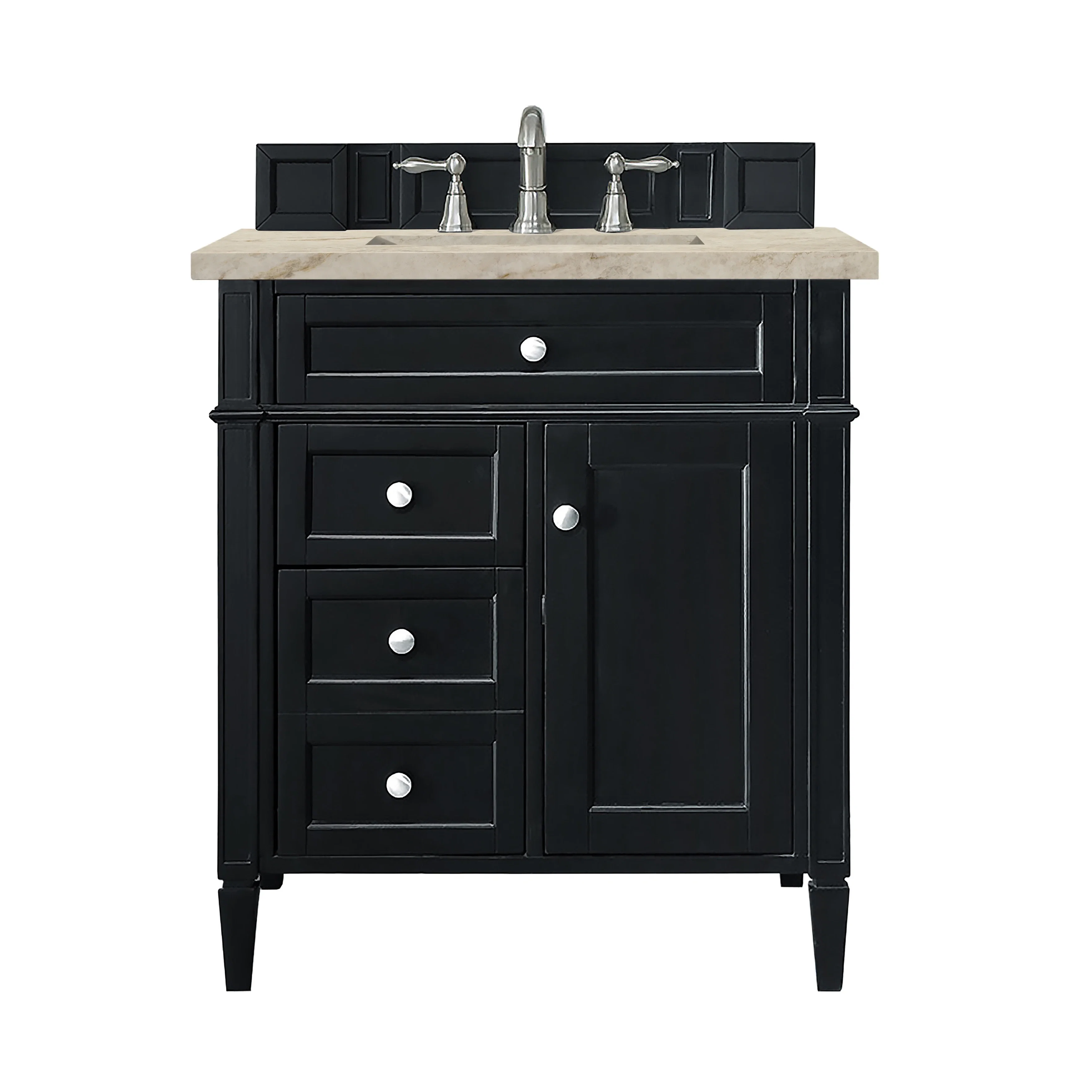 Brittany 30" Single Vanity, Black Onyx, w/ 3 CM Tajnar Eclos Top