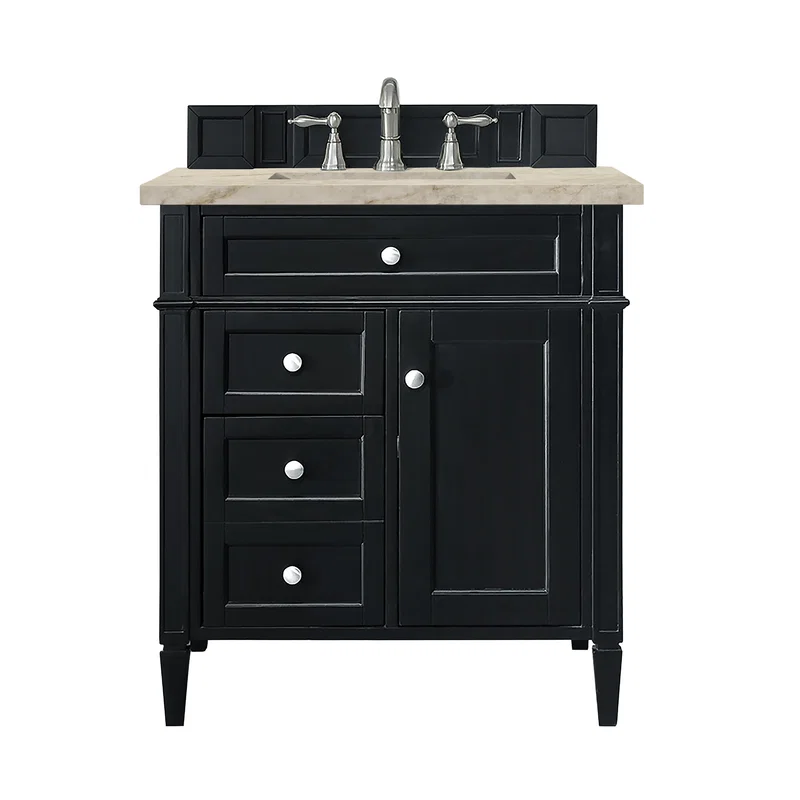 Brittany 30" Single Vanity, Black Onyx, w/ 3 CM Tajnar Eclos Top