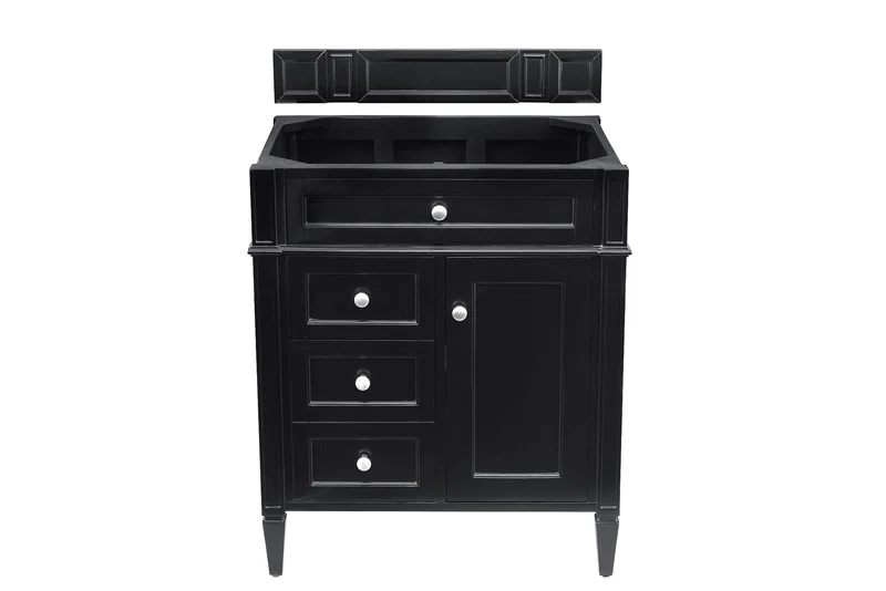 Brittany 30" Single Vanity Cabinet, Black Onyx