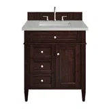 Brittany 30" Single Vanity, Burnished Mahogany, w/ 3 CM Lime Delight Silestone Top
