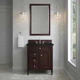 Brittany 30" Single Vanity, Burnished Mahogany, w/ 3 CM Phantome Eclos Top