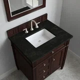 Brittany 30" Single Vanity, Burnished Mahogany, w/ 3 CM Phantome Eclos Top