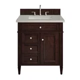 Brittany 30" Single Vanity, Burnished Mahogany, w/ 3 CM Siberian Silestone Top