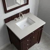 Brittany 30" Single Vanity, Burnished Mahogany, w/ 3 CM Siberian Silestone Top