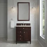 Brittany 30" Single Vanity, Burnished Mahogany, w/ 3 CM Tajnar Eclos Top