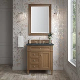 Brittany 30" Single Vanity, Saddle Brown, w/ 3 CM Charcoal Soapstone Silestone Top