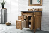 Brittany 30" Single Vanity, Saddle Brown, w/ 3 CM Charcoal Soapstone Silestone Top