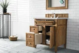 Brittany 30" Single Vanity, Saddle Brown, w/ 3 CM Ethereal Noctis Silestone Top