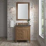 Brittany 30" Single Vanity, Saddle Brown, w/ 3 CM Parisien Bleu Silestone Top
