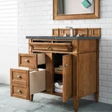 Brittany 30" Single Vanity, Saddle Brown, w/ 3 CM Parisien Bleu Silestone Top