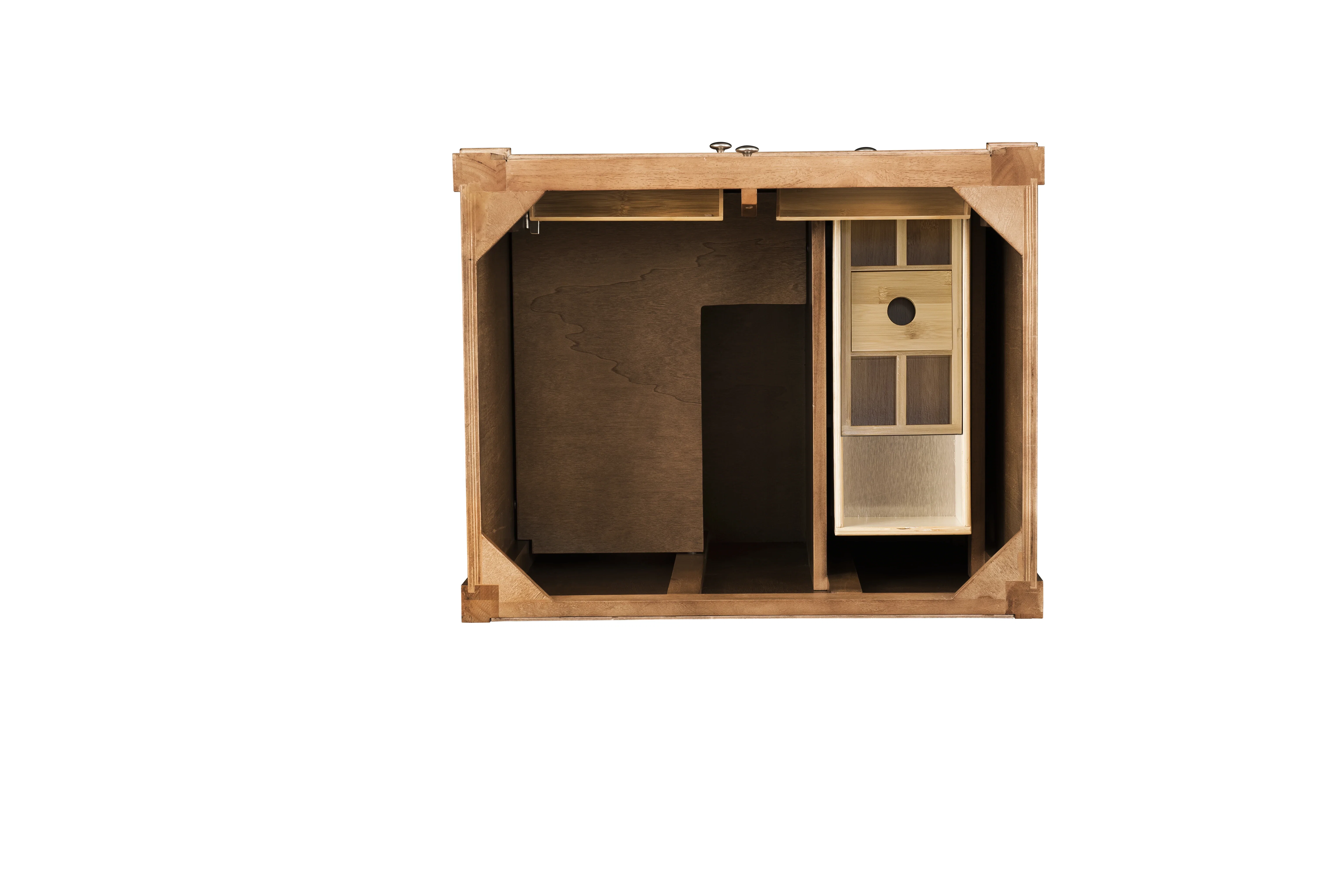 Brittany 30" Single Vanity, Saddle Brown, w/ 3 CM Parisien Bleu Silestone Top