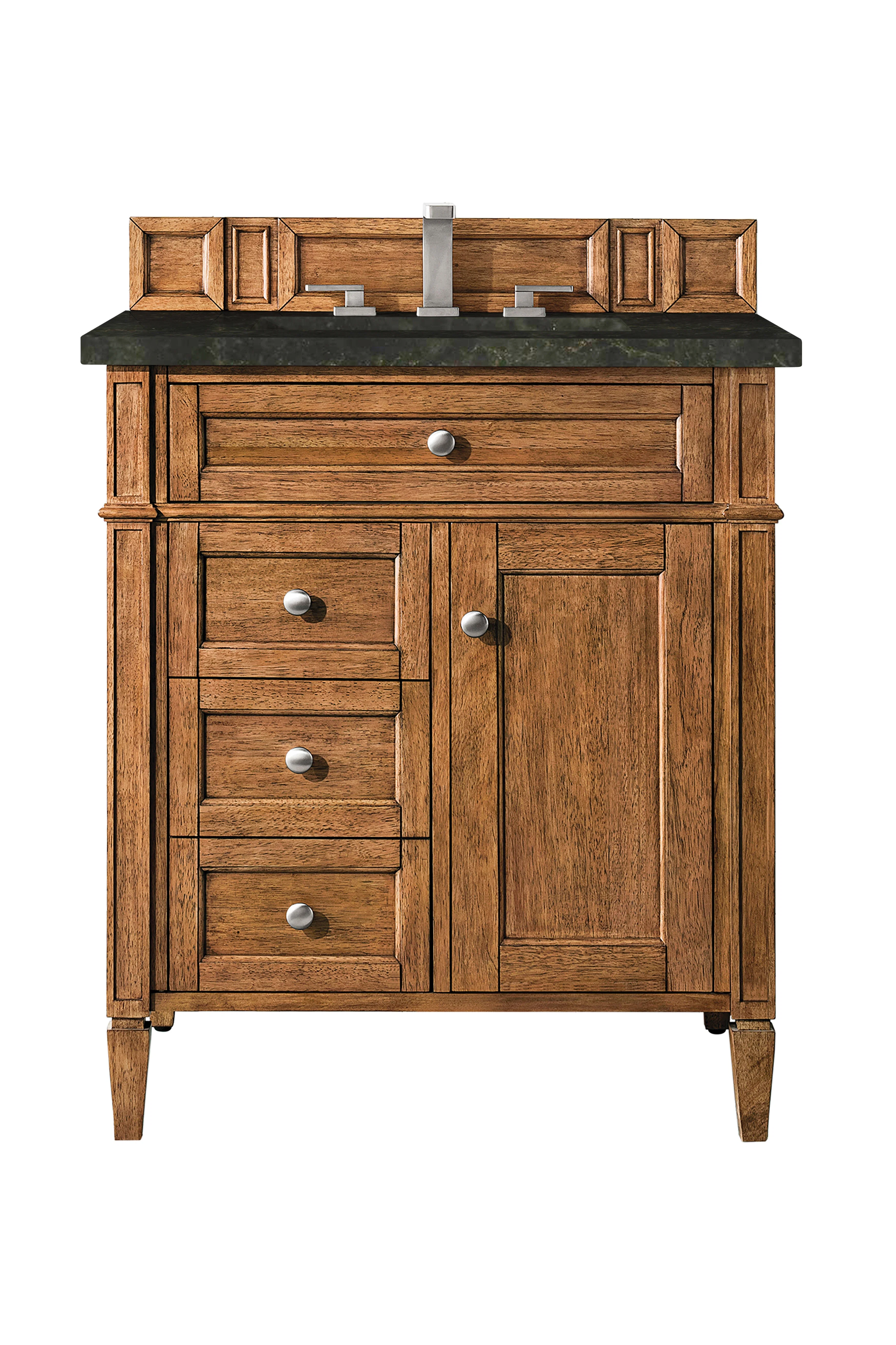Brittany 30" Single Vanity, Saddle Brown, w/ 3 CM Phantome Eclos Top