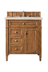 Brittany 30" Single Vanity, Saddle Brown, w/ 3 CM Siberian Silestone Top