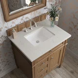 Brittany 30" Single Vanity, Saddle Brown, w/ 3 CM Siberian Silestone Top