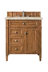 Brittany 30" Single Vanity, Saddle Brown, w/ 3 CM Tajnar Eclos Top