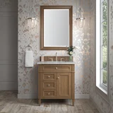 Brittany 30" Single Vanity, Saddle Brown, w/ 3 CM Victorian Silver Silestone Top